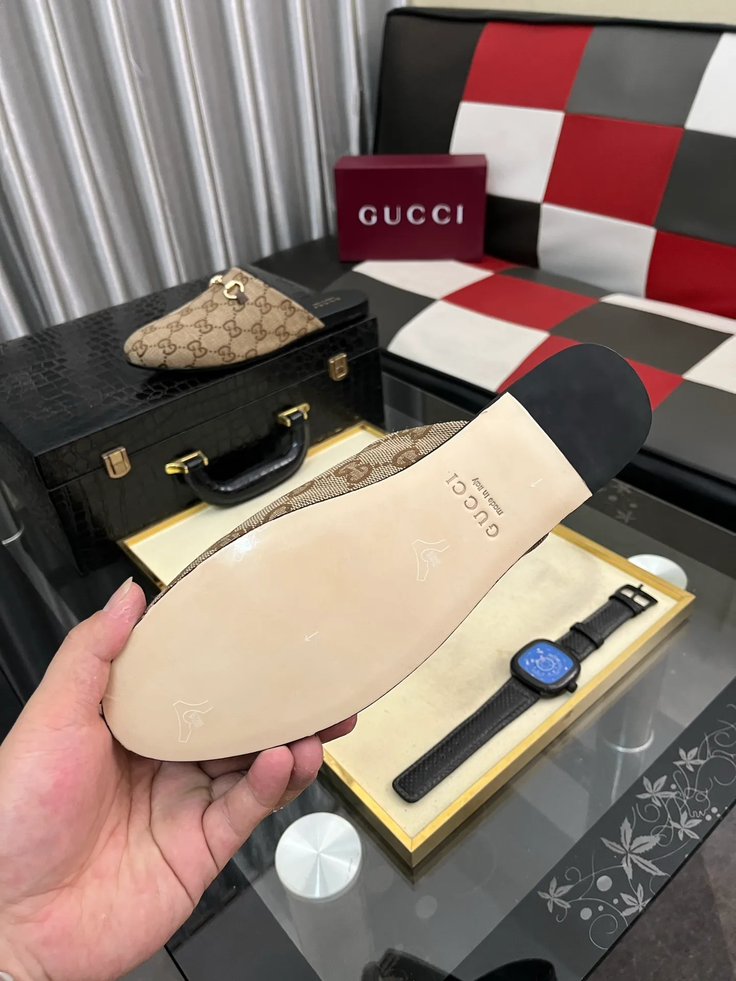 Men's shoes 💰480⌚️⌚️[Gucci] 2024 new season half-slip men's shoes, made of Italian imported first-layer frosted cowhide➕sheepskin lining, original hardware buckle, original combination wear-resistant outsole, real shot 🎬 Very comfortable on the feet, size 36-44
